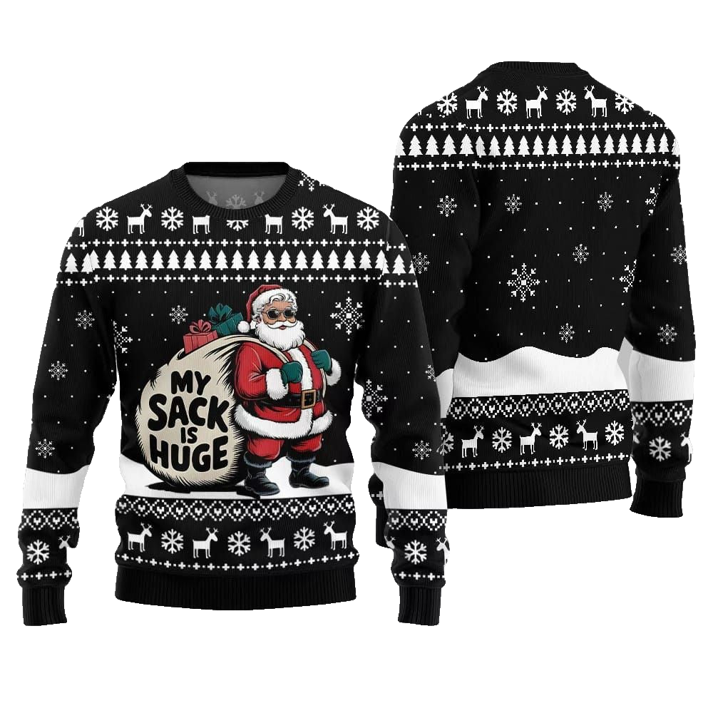 Santa My Sack Is Huge Ugly Sweater Christmas 2026 - Moonbestprint