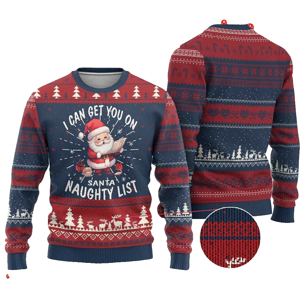Santa I Can Get You On The Naughty List Ugly Christmas Sweater - Moonbestprint