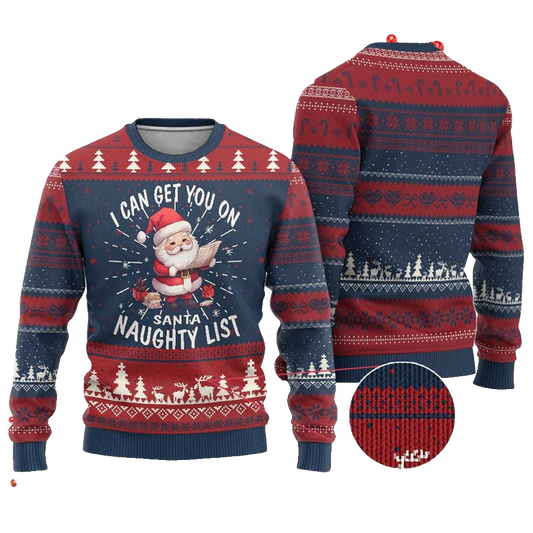 Santa I Can Get You On The Naughty List Ugly Christmas Sweater - Moonbestprint