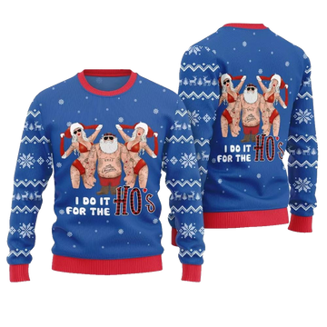 Santa I Do It For The Ho Ugly Christmas Sweater - Moonbestprint