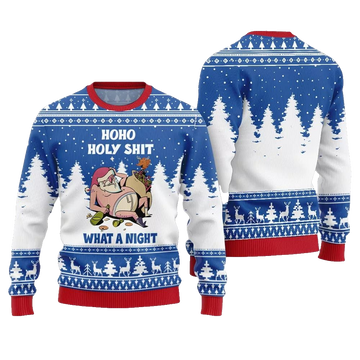 Santa Holy Shit What A Night Ugly Sweater Christmas 2026 - Moonbestprint