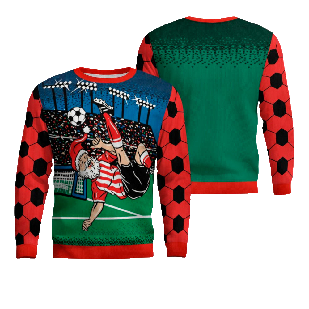 Santa Football Soccer Ugly Christmas Sweater – Moonbestprint