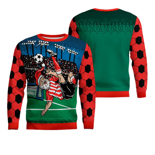 Santa Football Soccer Ugly Christmas Sweater – Moonbestprint