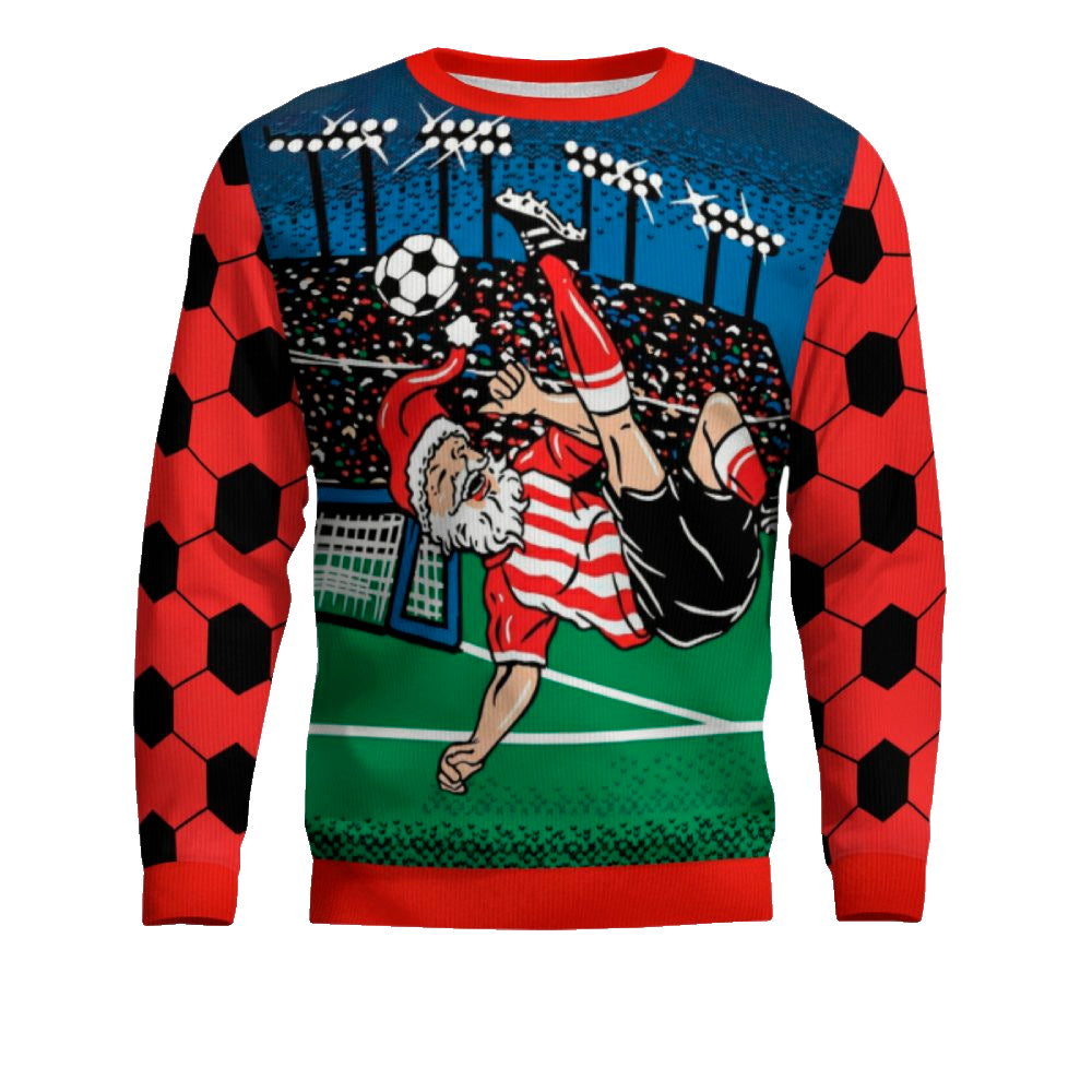 Santa Football Soccer Ugly Christmas Sweater – Moonbestprint