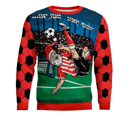 Santa Football Soccer Ugly Christmas Sweater – Moonbestprint