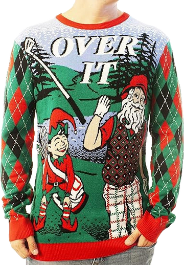 Santa Golfing Over It Ugly Christmas Sweater – Moonbestprint