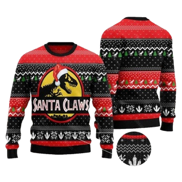 Santa Claws Dinosaur Ugly Christmas Sweater – Moonbestprint