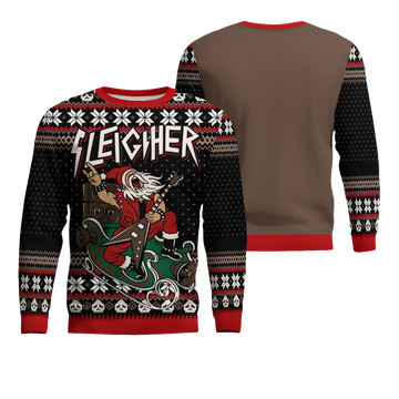 Santa Claus Sleigher Black Ugly Sweater – Moonbestprint