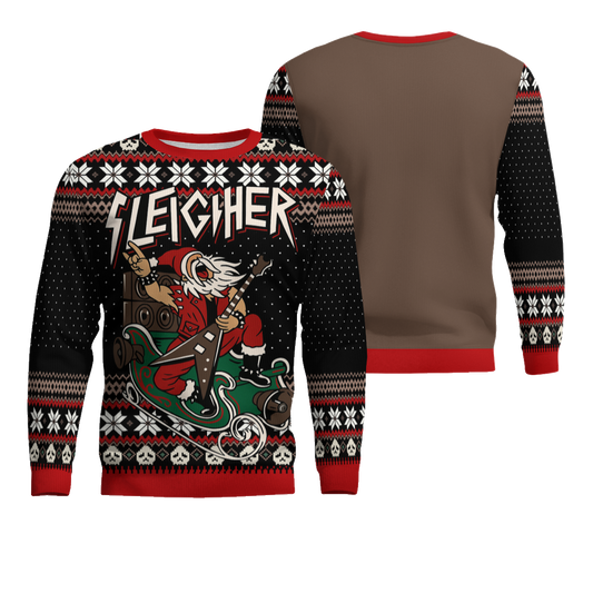 Santa Claus Sleigher Black Ugly Sweater – Moonbestprint
