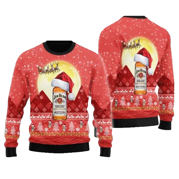 Santa Claus Sleigh Jim Beam Ugly Sweater – Moonbestprint