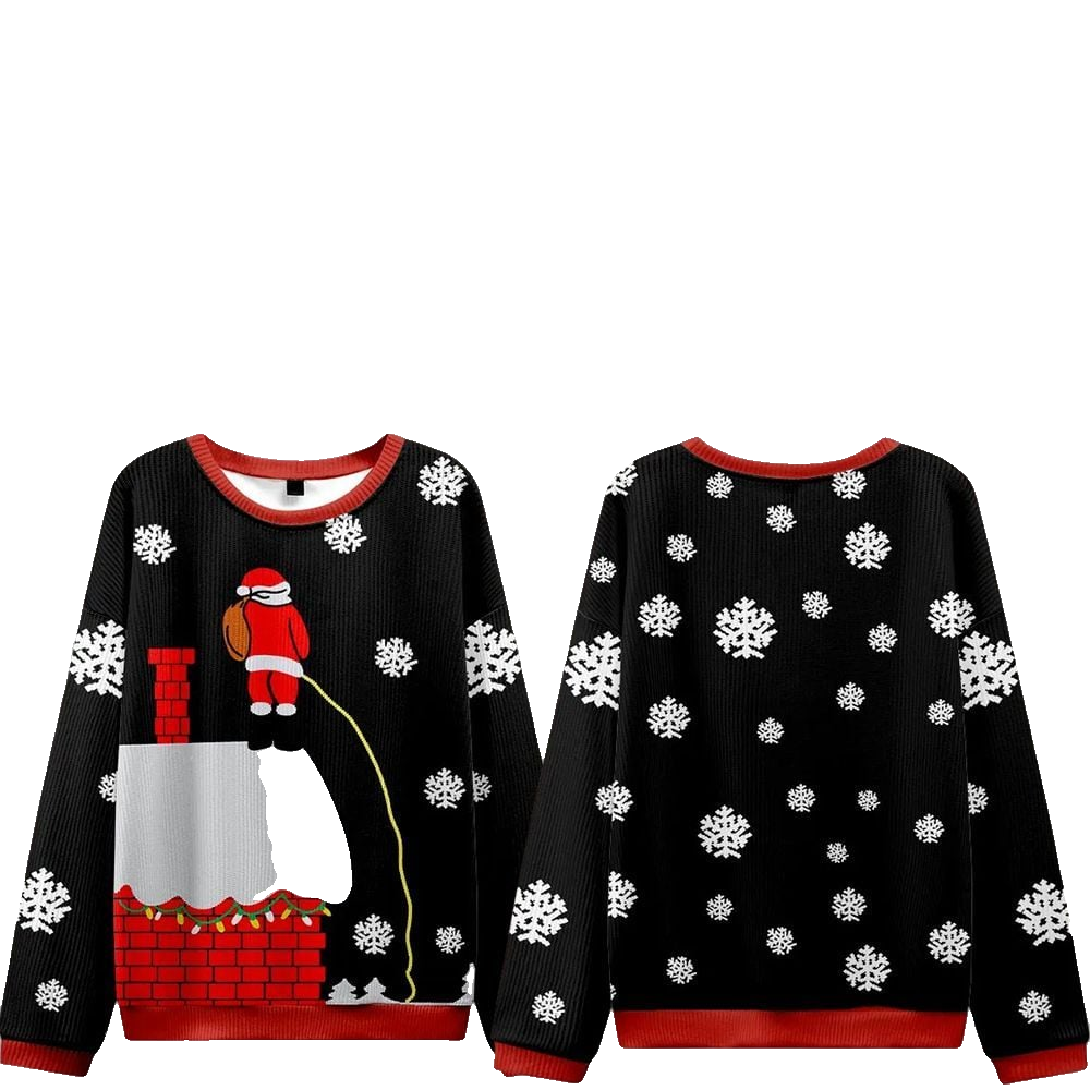 Santa Claus On The Roof Ugly Sweater 2026 Christmas - Moonbestprint