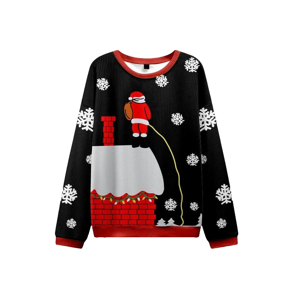 Santa Claus On The Roof Ugly Sweater 2026 Christmas - Moonbestprint