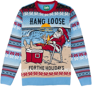 Santa Claus Hang Loose for the Holidays Ugly Christmas Sweater – Moonbestprint