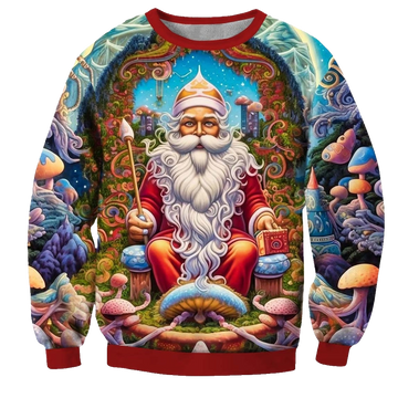 Santa Claus 3D Print Crew Neck Ugly Christmas Sweatshirt - Moonbestprint