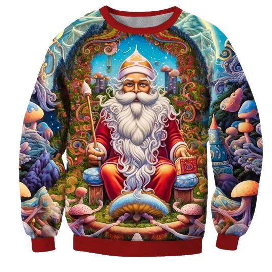 Santa Claus 3D Print Crew Neck Ugly Christmas Sweatshirt - Moonbestprint