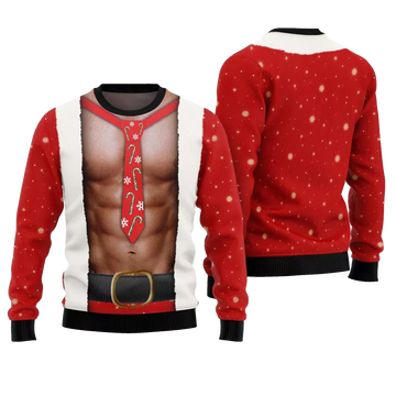 Santa Abs Ugly Christmas Sweater - Moonbestprint