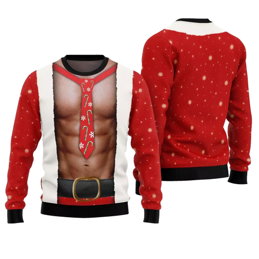 Santa Abs Ugly Christmas Sweater - Moonbestprint