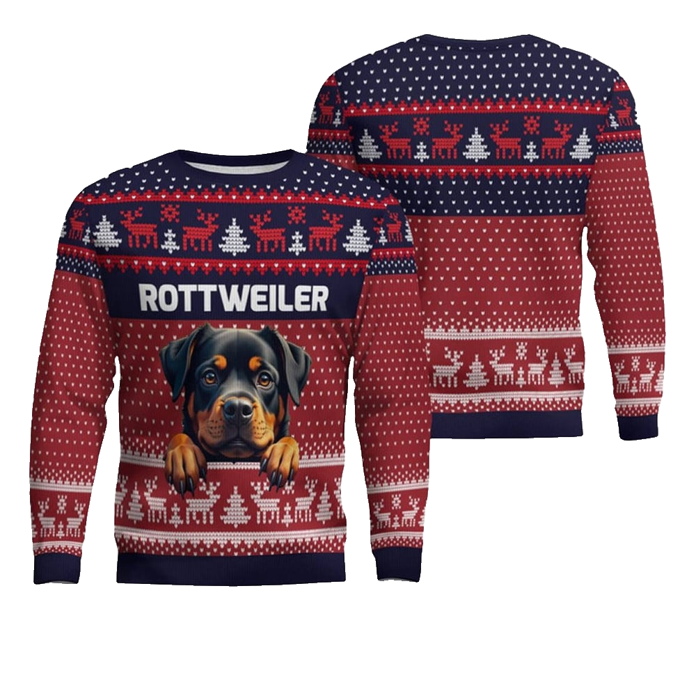 Rottweiler Ugly Christmas Sweater - Moonbestprint