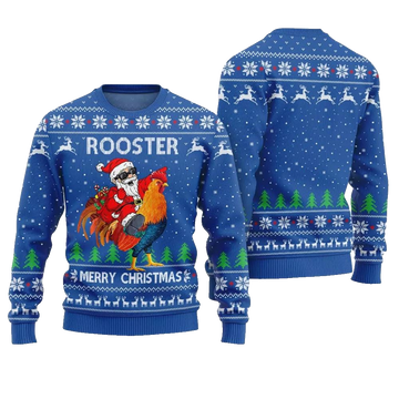 Rooster Santa Ugly Christmas Sweater - Moonbestprint