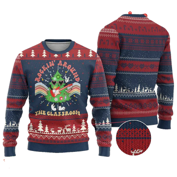 Rockin Around The Classroom Ugly Christmas Sweater - Moonbestprint