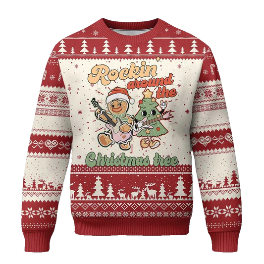 Rockin Around The Christmas Tree Ugly Christmas Sweater - Moonbestprint