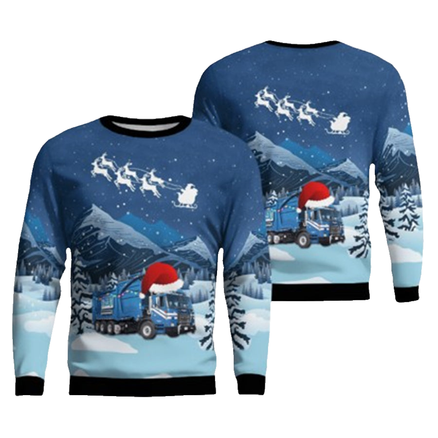 Republic Services Peterbilt Heil Front Loader Ugly Christmas Sweater – Moonbestprint