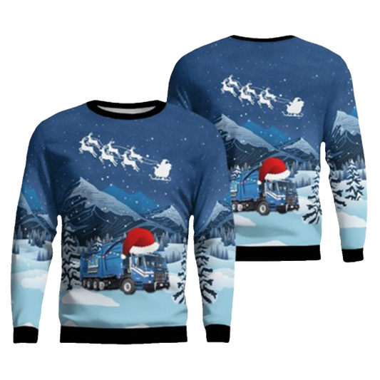Republic Services Peterbilt Heil Front Loader Ugly Christmas Sweater – Moonbestprint