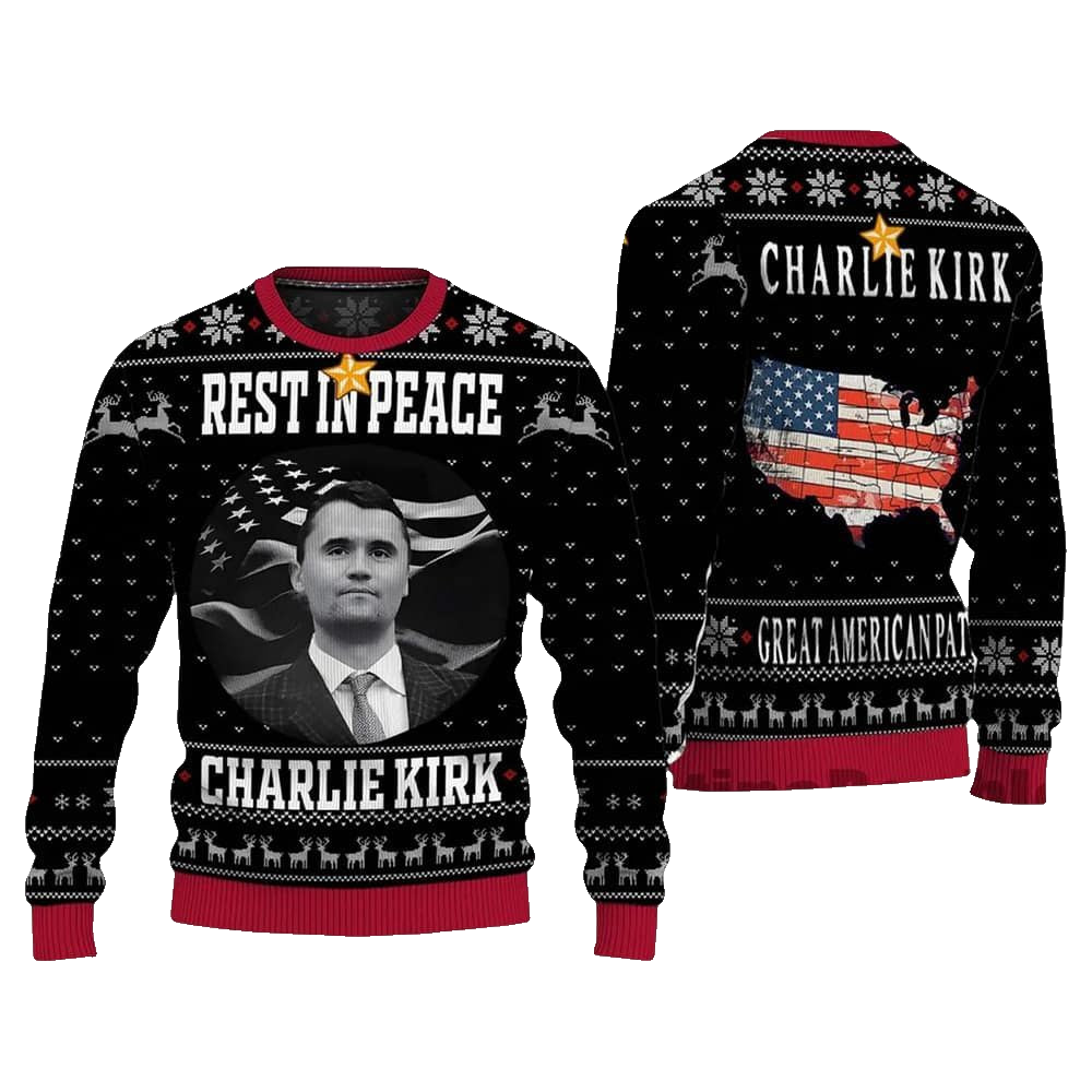Rest In Peace Charlie Kirk Ugly Christmas Sweater - Moonbestprint