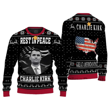 Rest In Peace Charlie Kirk Ugly Christmas Sweater - Moonbestprint