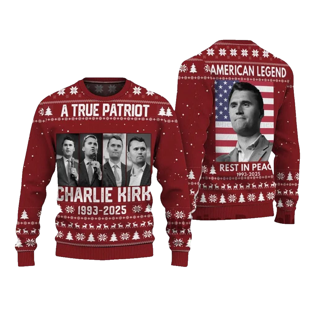 Rest In Peace Charlie Kirk Ugly Christmas Sweater - Moonbestprint