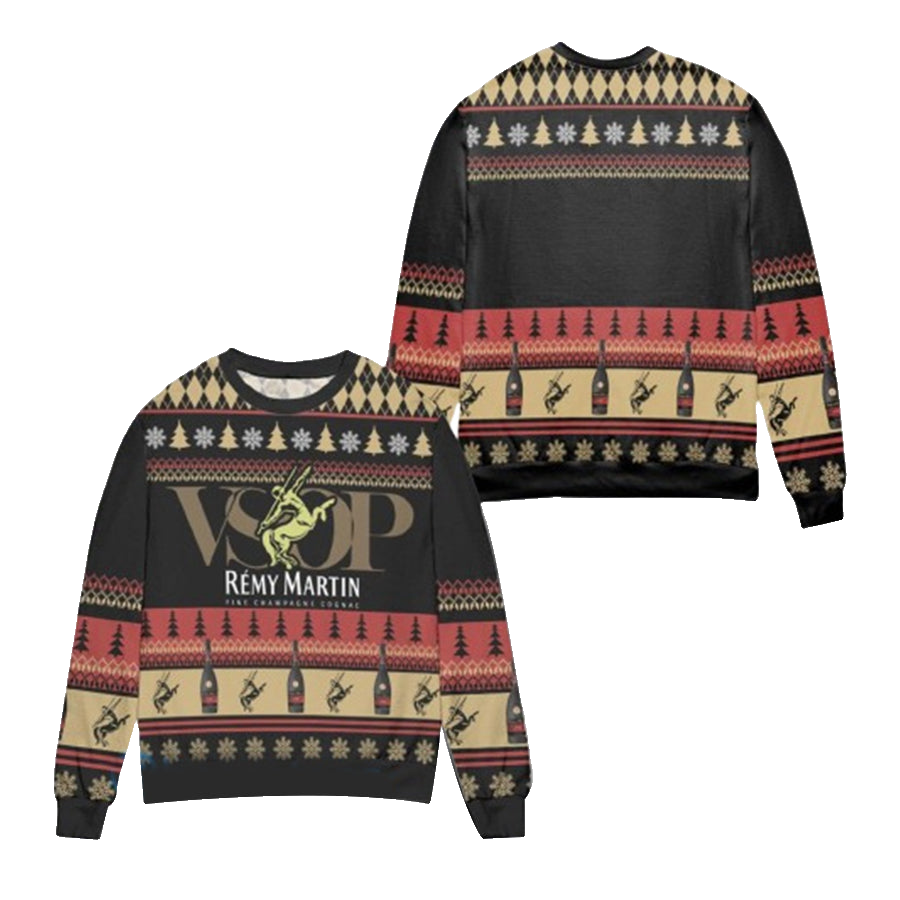 Remy Martin Cognac Snowflake And Pine Tree Ugly Christmas Sweater – Moonbestprint