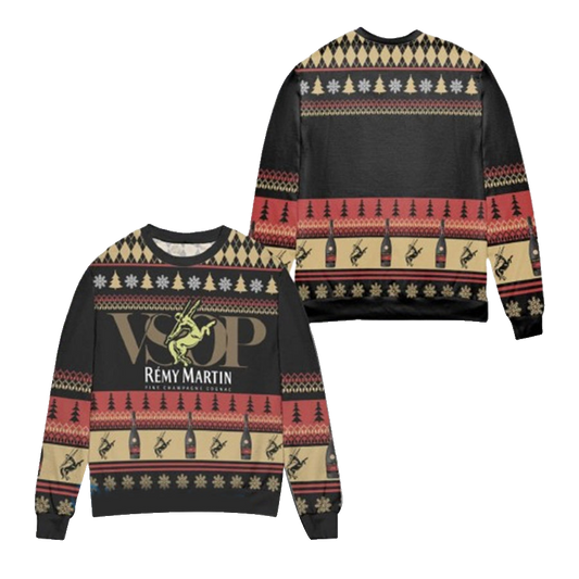 Remy Martin Cognac Snowflake And Pine Tree Ugly Christmas Sweater – Moonbestprint