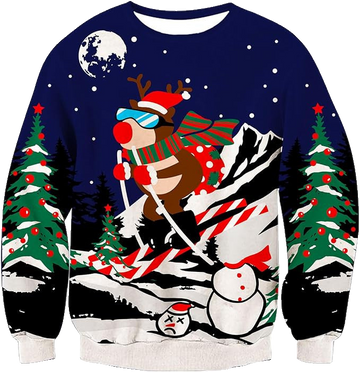 Reindeer Skiing Ugly Christmas Sweater – Moonbestprint