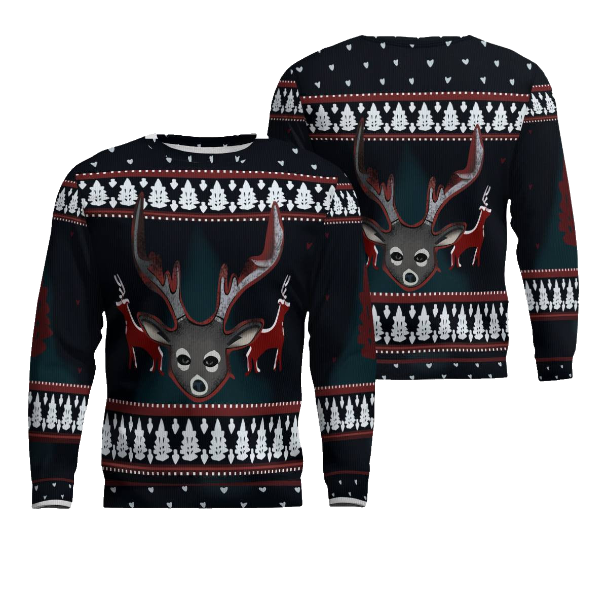 Reindeer Head Ugly Christmas Sweater – Moonbestprint