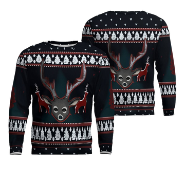 Reindeer Head Ugly Christmas Sweater – Moonbestprint
