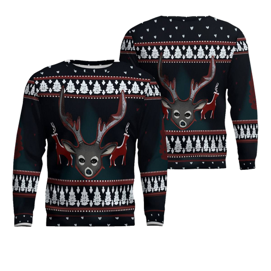 Reindeer Head Ugly Christmas Sweater – Moonbestprint