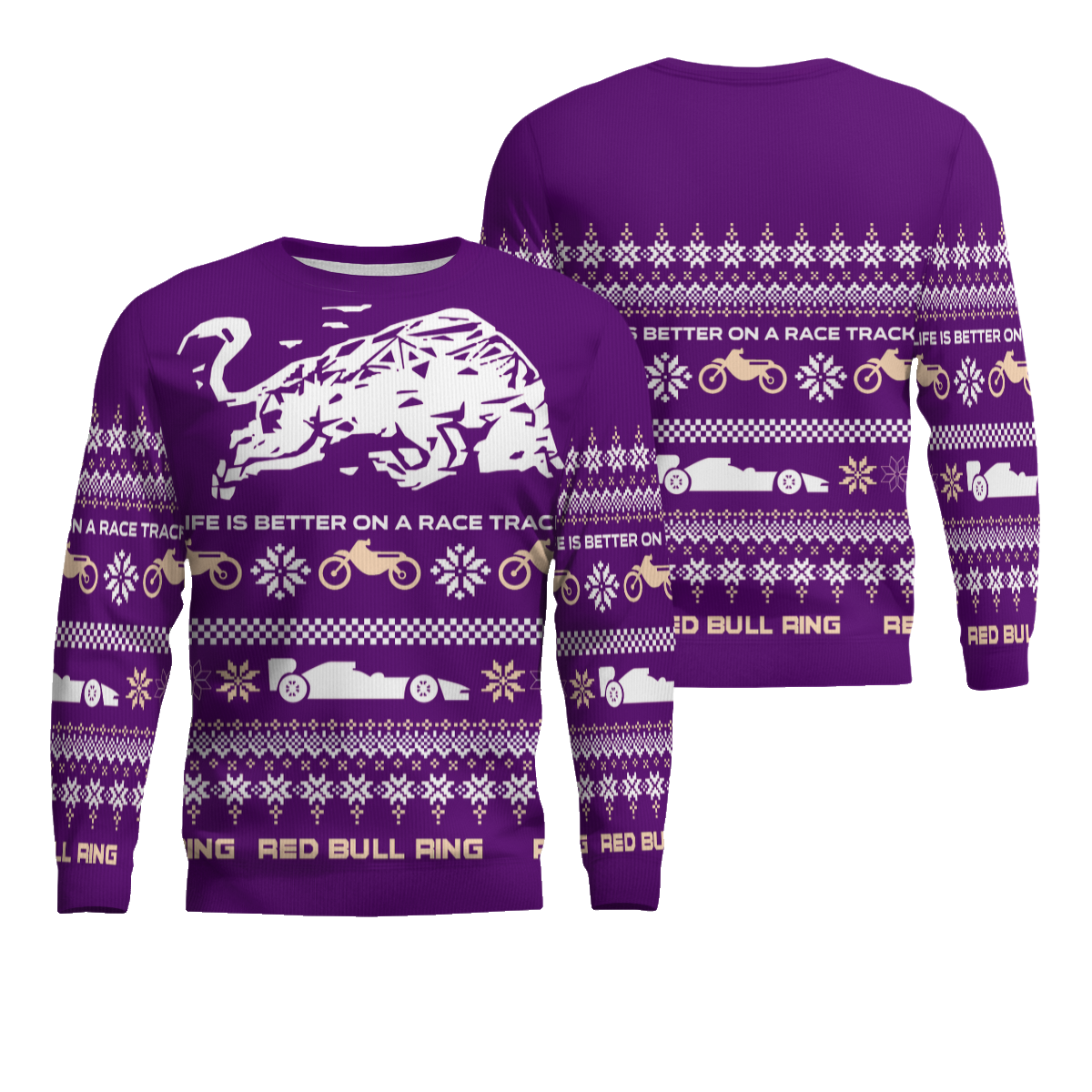 Red Bull Ring Winter Ugly Sweater 2025 Purple – Moonbestprint