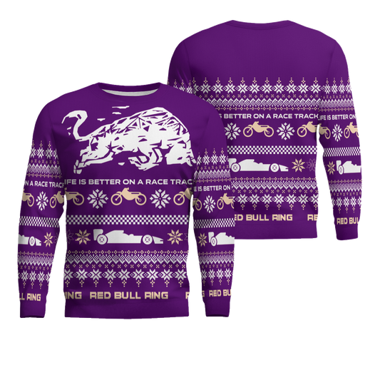 Red Bull Ring Winter Ugly Sweater 2025 Purple – Moonbestprint