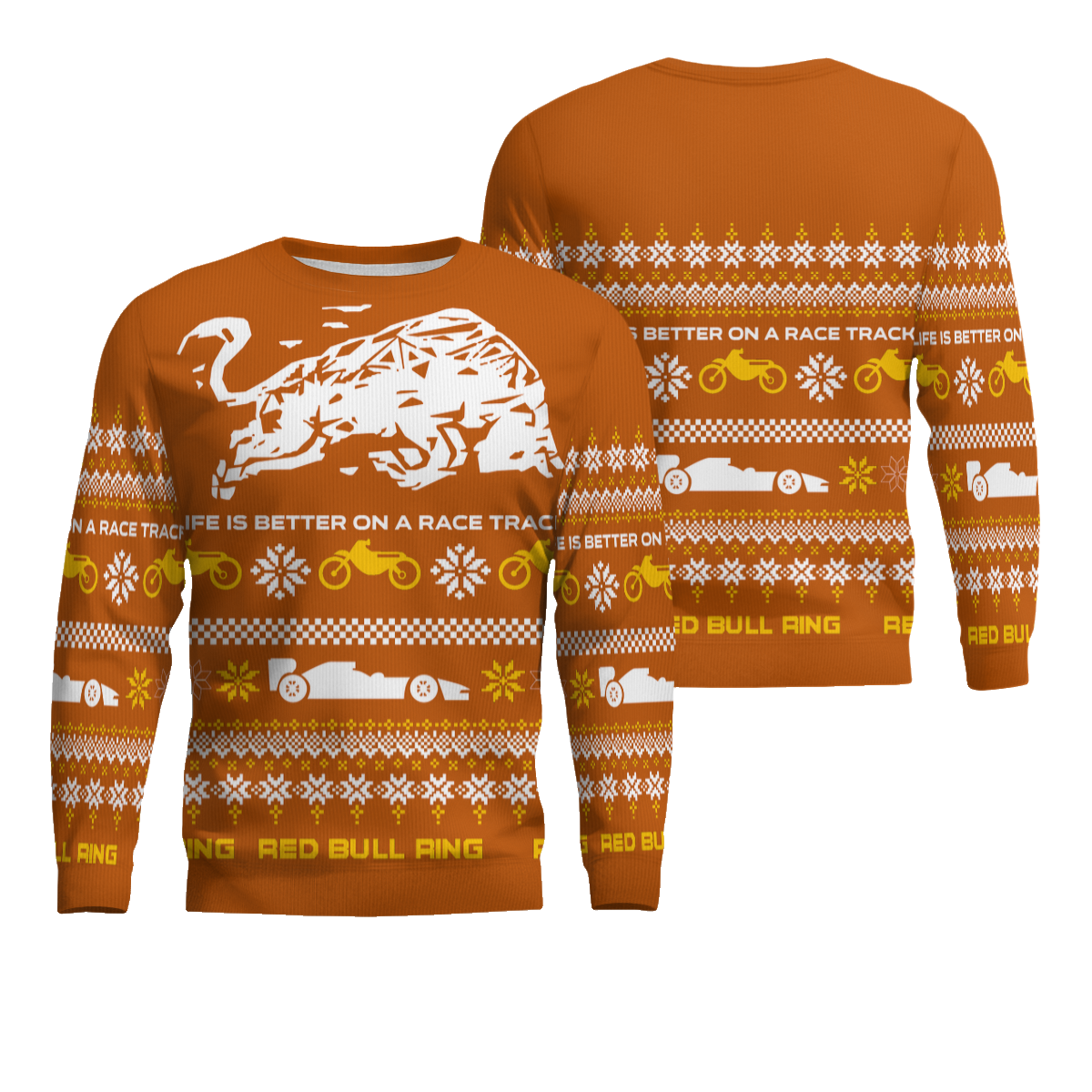 Red Bull Ring Winter Ugly Sweater 2025 Desert Brown – Moonbestprint