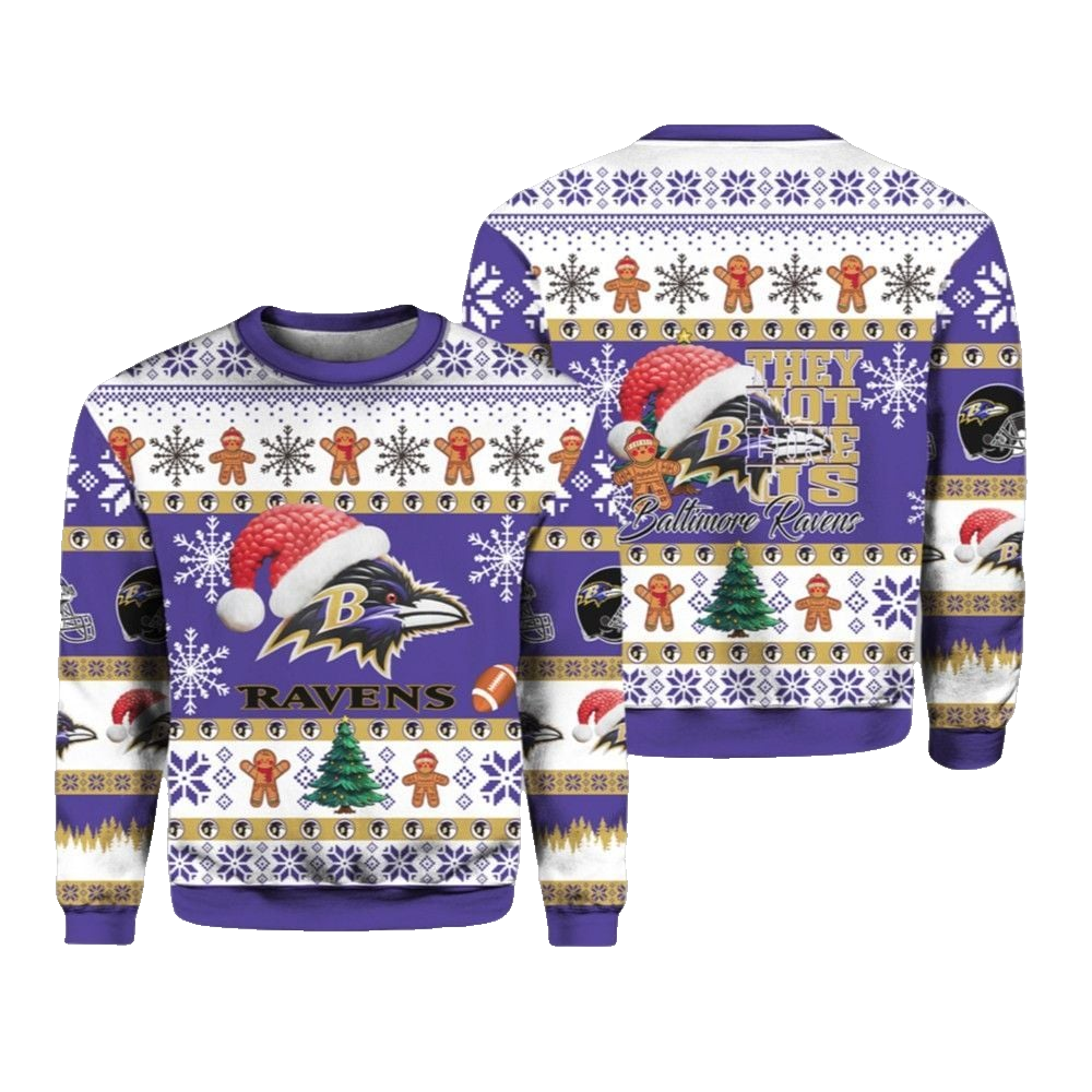 Ravens Santa They Not Like Us Ugly Christmas Sweater - Moonbestprint