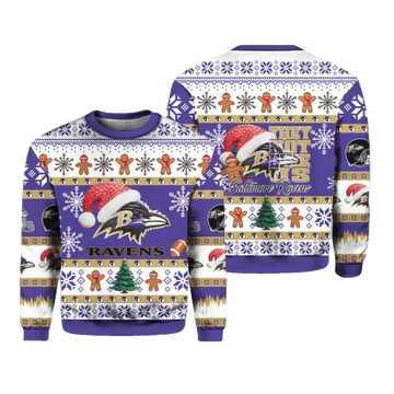 Ravens Santa They Not Like Us Ugly Christmas Sweater - Moonbestprint