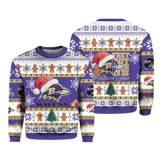 Ravens Santa They Not Like Us Ugly Christmas Sweater - Moonbestprint