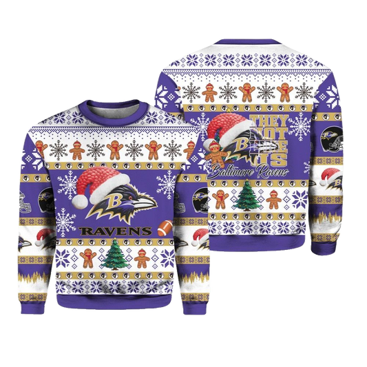 Ravens Santa They Not Like Us Ugly Christmas Sweater - Moonbestprint
