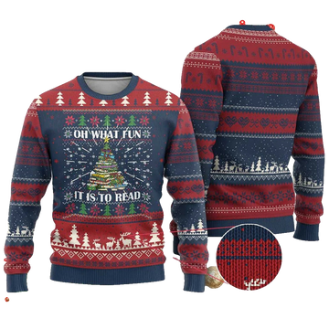 Reading Ugly Oh What Fun It Is To Read Ugly Sweater Christmas - Moonbestprint