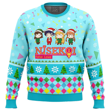 Raku And Friends Nisekoi False Love Ugly Christmas Sweater – Moonbestprint