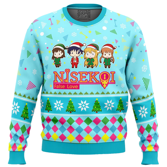 Raku And Friends Nisekoi False Love Ugly Christmas Sweater – Moonbestprint