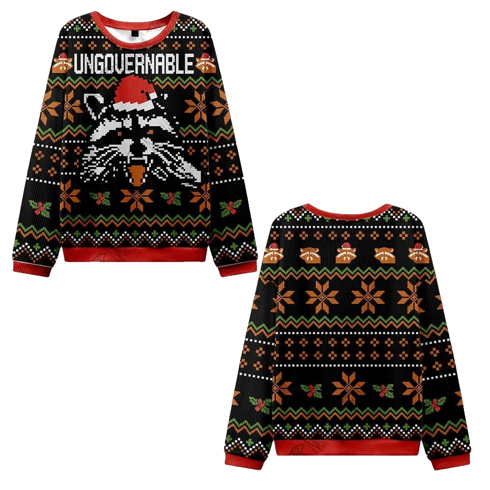 Raccoon Ungovernable Ugly Sweater 2026 Christmas - Moonbestprint
