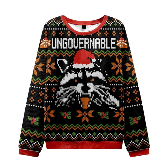 Raccoon Ungovernable Ugly Sweater 2026 Christmas - Moonbestprint