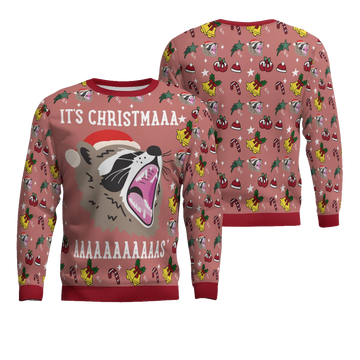Raccoon It's Christmas Ugly Christmas Sweater Mocha Mousse – Moonbestprint