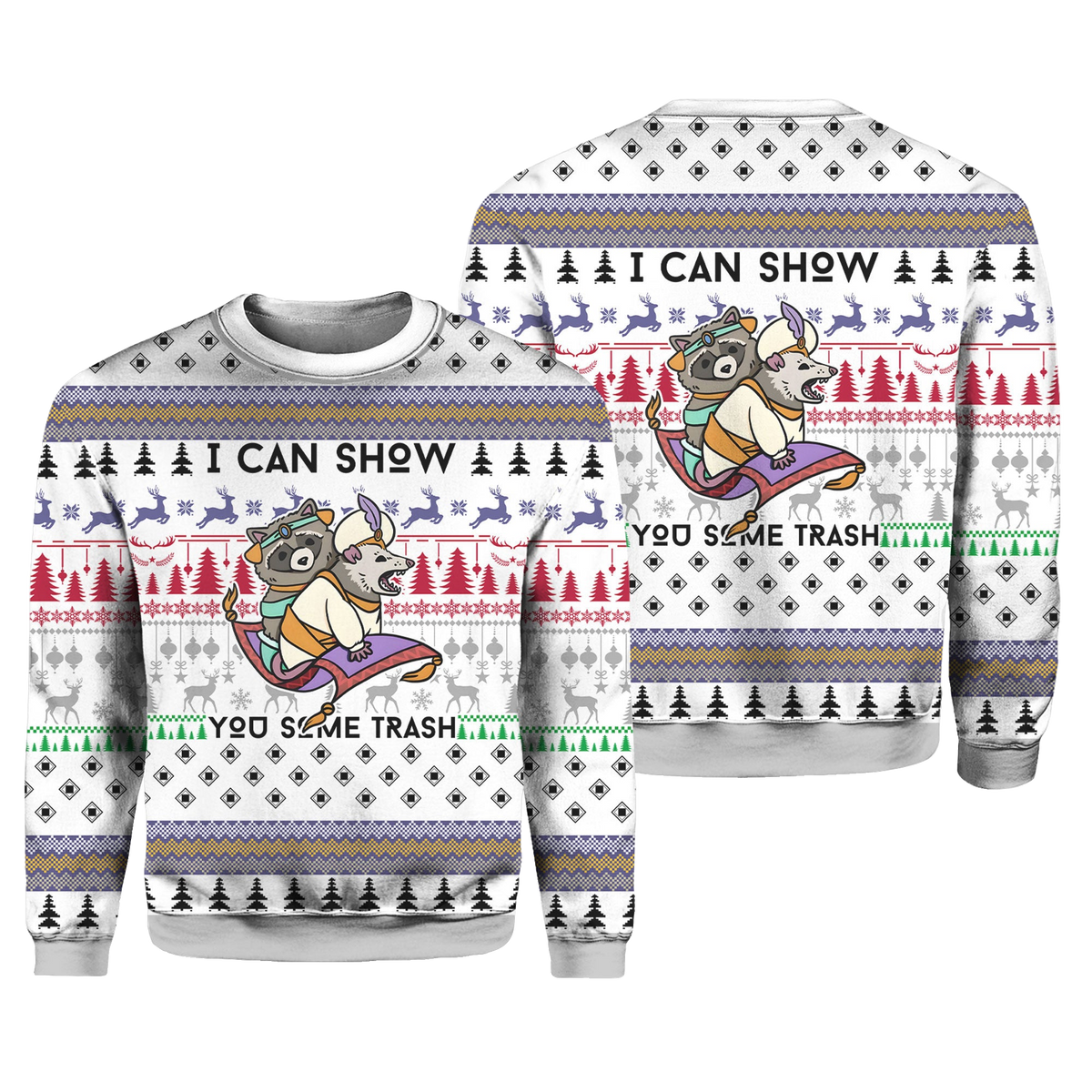 Raccoon I Can Show You Some Trash Ugly Christmas Sweater – Moonbestprint
